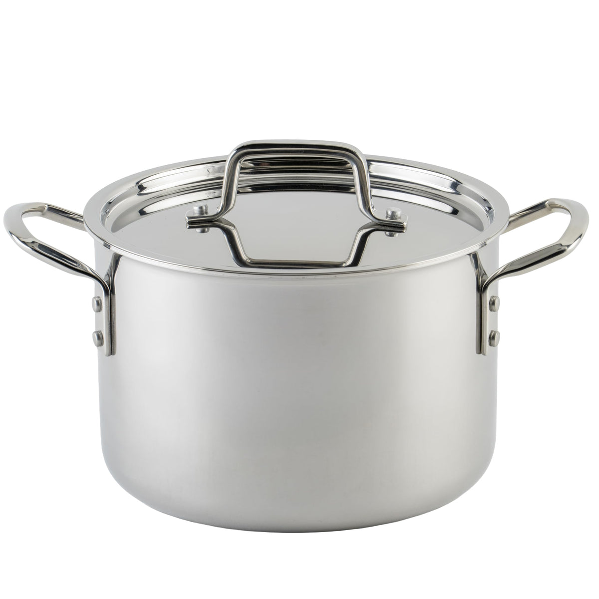 Tri-Ply Stock Pot by Winco – 6 Quarts, Stainless Steel, Silver, Model TGSP-6