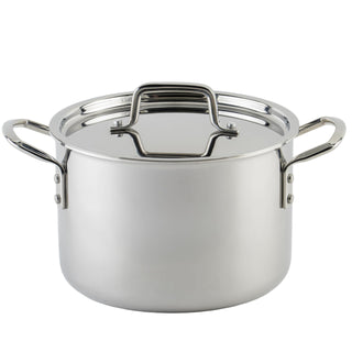 Tri-Ply Stock Pot by Winco – 6 Quarts, Stainless Steel, Silver, Model TGSP-6