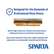 SPARTA Pizza Oven Brush Replacement Head with Crimped Brass Bristles and Stainless-Steel Scraper by Carlisle FoodService Products – 10"x 3.50"x1.50" (Pack of 1), Model 4005220