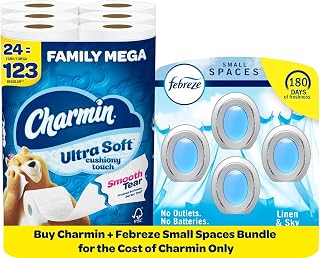 Ultra Soft Cushiony Touch Toilet Paper by Charmin – Paper, white, Pack of 24