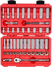 TEKTON 3/8 Inch Drive 12-Point Socket and Ratchet Set, 46-Piece | SKT15302