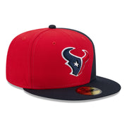 Men's Red/Navy Houston Texans Shock 59FIFTY Fitted Hat by New Era – 7, 100% Polyester, Houston Texans, Red, Model NFL F26 SHOCK 59FIFTY