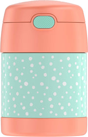 FUNTAINER Kids Food Jar with Spoon by THERMOS – 10 Ounce, 10.0 fluid_ounces, Stainless Steel, Pastel Delight, Model F3101BF6