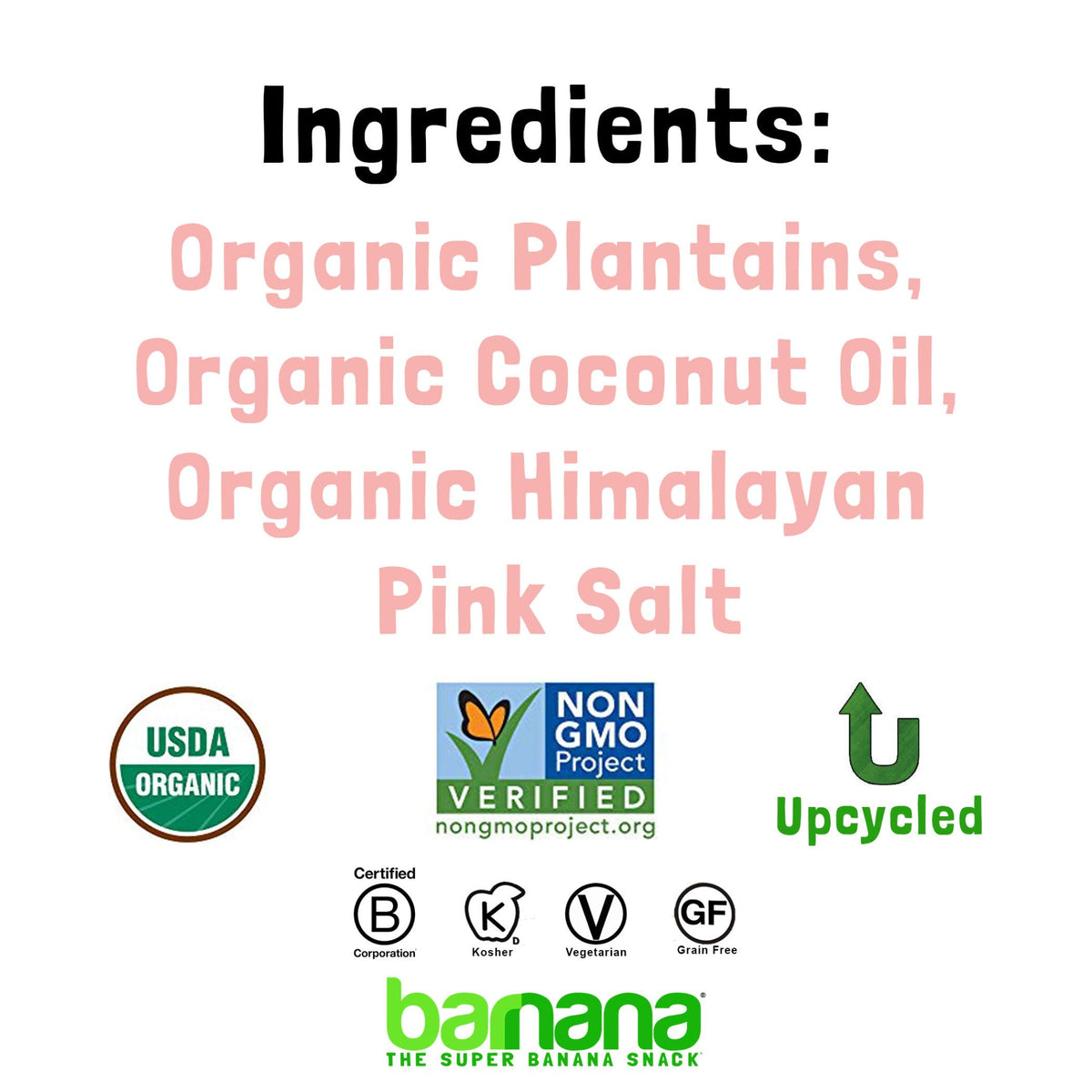 Barnana Himalayan Pink Sea Salt / 5 Count (Pack of 1) / 1 Dried Banana Chips