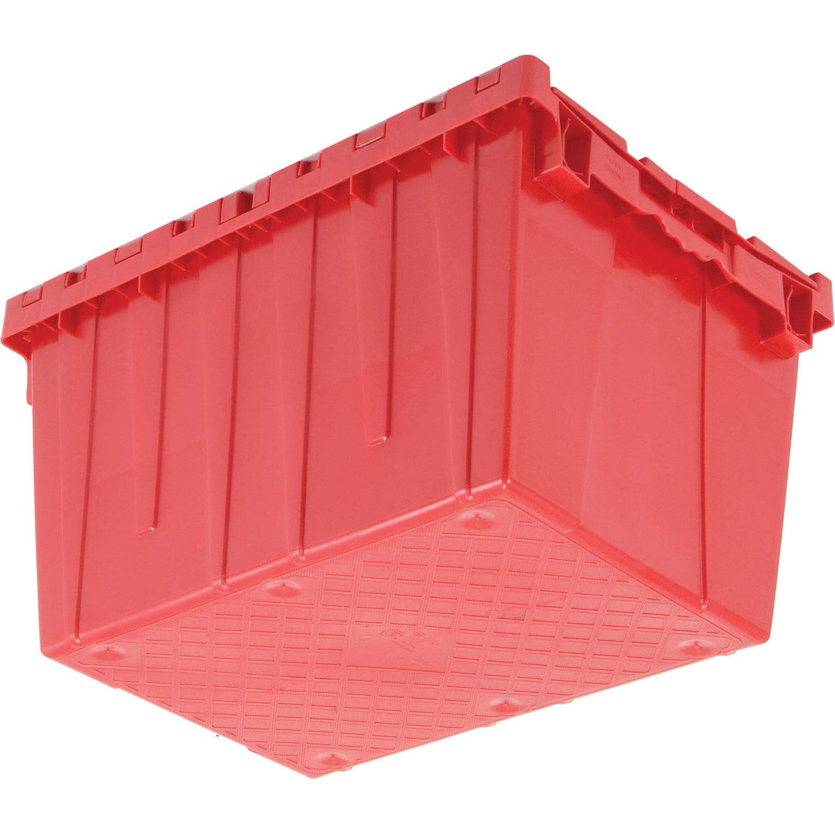 Plastic Distribution Container With Hinged Lid by Global Industrial – 21-7/8x15-1/4x12-7/8, 1.7 cubic_feet, Plastic, Red, Model DC-2115-12RED