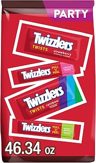 Twizzlers Assorted Flavored Licorice Style, Candy Bulk Party Pack, 46.34 oz, Pack of 8