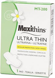 Hospeco Hospital Specialty MT200 Maxithins Vended Ultra-Thin Pads, 200/Carton
