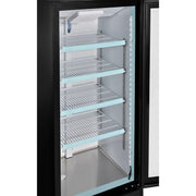 Merchandiser Display Refrigerator by Nexel – 21.7"L x 21.7"W x 63"H, 9.1 cubic_feet, Coated Steel, Black, Model G258BMF-HC