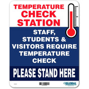 Temperature Check Station Sign by Global Industrial – 8x10 inches, Plastic, Multi-colored, Model GEC670502
