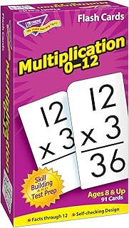 Trend Enterprises Multiplication 0-12 Flash Cards, 91 Skill Drill Cards