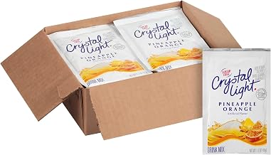 Crystal Light Drink Mix, Zero Sugar Powdered Water Enhancer, Artificially Flavored Low Calorie Beverage Mix, Powdered Soft Drink Mix for Flavorful Hydration, Pineapple Orange, 1.7 Ounce (Pack of 12)