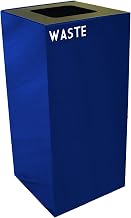 Witt Industries 32GC03-BL GeoCube Recycling Receptacle with Waste Opening, Steel, 32 gal, Blue