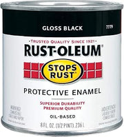 Rust-Oleum 7779730 Stops Rust Brush On Paint, Half Pint, Gloss Black