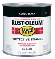 7779730 Stops Rust Brush On Paint by Rust-Oleum – 8 Fl Oz (Pack of 1), Plastic, Gloss Black, Model 7779-730