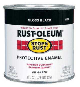 7779730 Stops Rust Brush On Paint by Rust-Oleum – 8 Fl Oz (Pack of 1), Plastic, Gloss Black, Model 7779-730