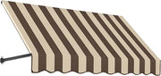 AWNTECH 10.38 FT. Dallas Retro Fixed Awning 124.5 in. W X 24 in. H X 48 in. D Acrylic Fabric in Brown/TAN Stripe RT24-10BRNT