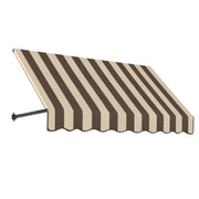 10.38 FT. Dallas Retro Fixed Awning 124.5 in. W X 24 in. H X 48 in. D Acrylic Fabric in Brown/TAN Stripe RT24-10BRNT by Awntech – Model ER24-10BRNT