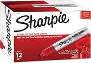 Sharpie King Size Permanent Markers, Large Chisel Tip, Red, 12 Count - Office, Home, Teacher Supplies, Great for Poster Boards