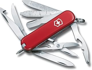 Victorinox Swiss Army Minichamp Pocket Knife, Red, 58mm | Swiss-made multitool, 18 functions, scissors, pen, screwdriver, compact EDC, keychain companion