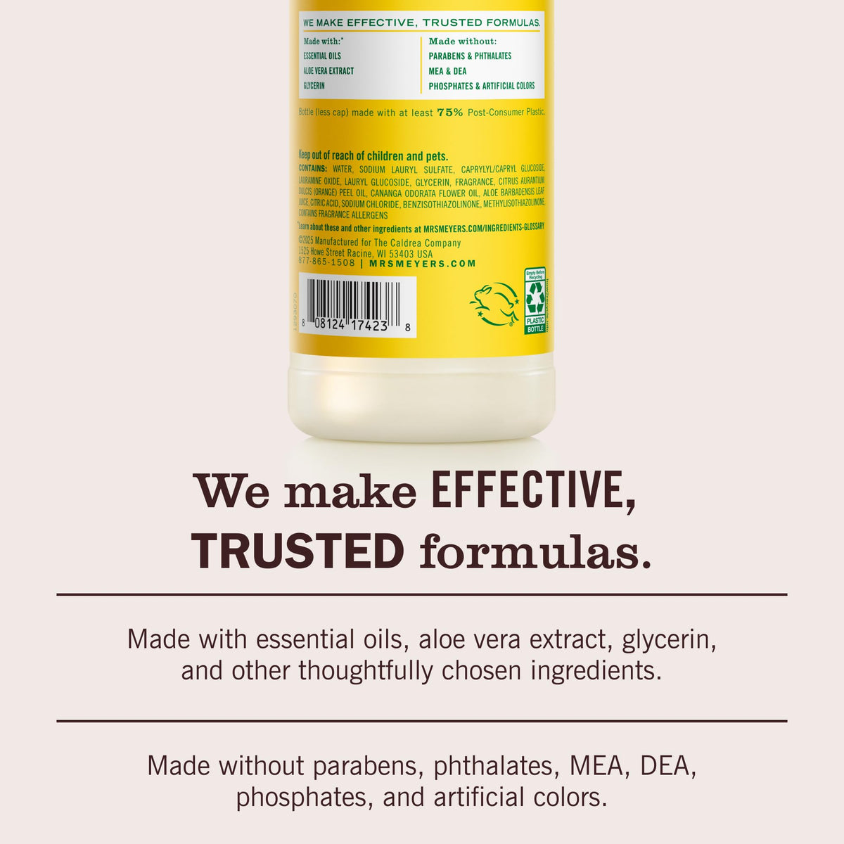 CLEAN DAY Liquid Dish Soap by Mrs. MEYER'S – 16 Fl Oz (Pack of 1), Yellow, Model GHJ-159