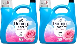 Downy Liquid Fabric Softener,April Fresh 2-in-1 Fresh & Soft,140 Fl Oz,190 Loads,Fabric Conditioner For Freshness And Softness,(Pack of 2)