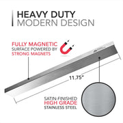 Modern Innovations 12 Inch / Silver / Compact Magnetic Knife Strips