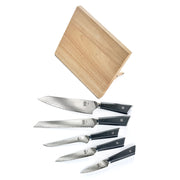 Premium Grade Super Steel 6-Piece Knife Set with Magnetic Rubberwood Stand by Mercer Culinary – Various, Stainless Steel, 6-Piece w/Magnetic Rubberwood Stand, Model M21995