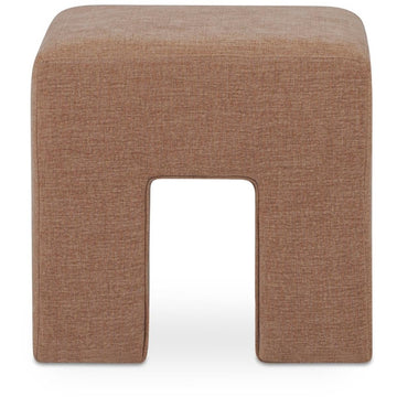 Linen Blend Aida Stool by MOES by StyleMe GHD – 18"D x 18"W x 18"H, Sienna