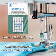 Microtex Sharp Sewing Machine Needles - Quilting & Topstitching Supplies by SCHMETZ – 1 Card (5 Needles), Polyester, Pack of 5, Model 1731