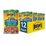 Bush's Low Sodium Pinto Beans in a Mild Chili Sauce 12-15 oz by Bush's Best – 15 Ounce (Pack of 12), Pack of 12, Model 10039400106736