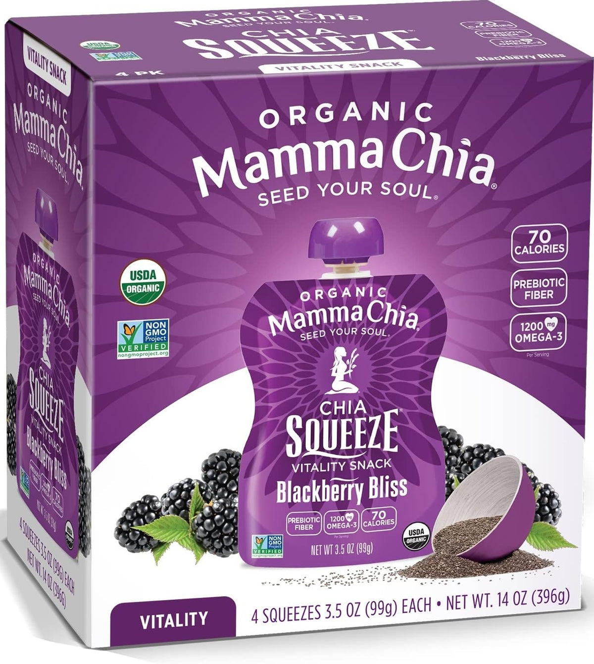 Mamma Chia Blackberry / 3.5 Ounce (Pack of 24) / Snack Fruit Snacks