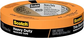 Scotch Heavy Duty Painter's Tape, 0.94 in x 60.1 yd, for Use On Vinyl, Carpet, Metal, & Plastic, Indoor & Outdoor Masking Tape, Bonds Aggressively, 3-Day Clean Removal, 1 Roll (2020+-24AP)