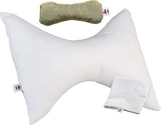 Core Products Bowtie Cervical Support Pillow with Case MicroBeads Dry Eye Compress Moist Heat Pack Bundle