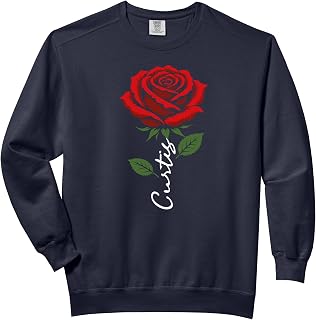 CURTIS Red Flower Art First Name For Men Kids Boys Comfort Colors Adult Sweatshirt