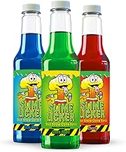 Hawaiian Shaved Ice TOXIC WASTE Sour Snow Cone Syrup Pack, Three 12 oz