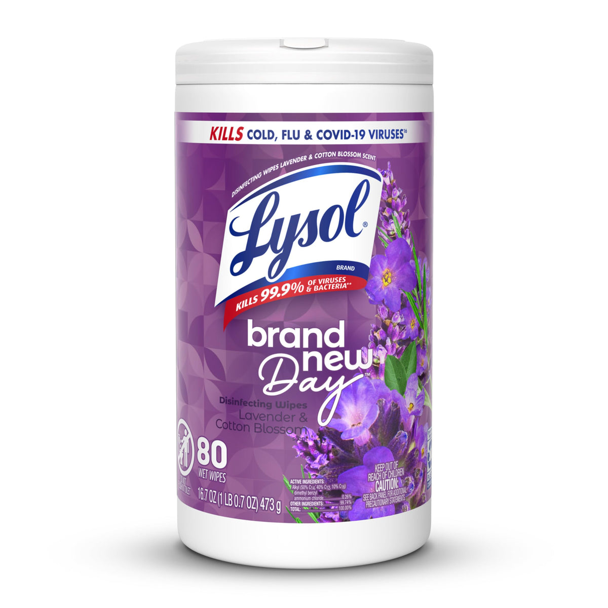 Disinfecting Wipes by Lysol – 80 Count (Pack of 1), Purple, Model 3296590
