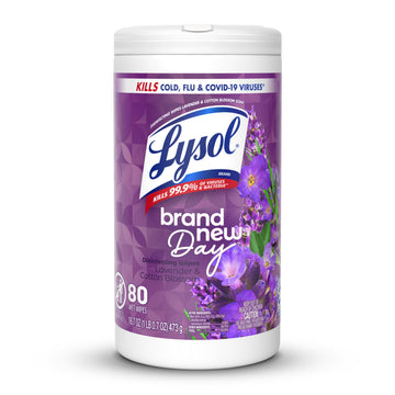 Disinfecting Wipes by Lysol – 80 Count (Pack of 1), Purple, Model 3296590