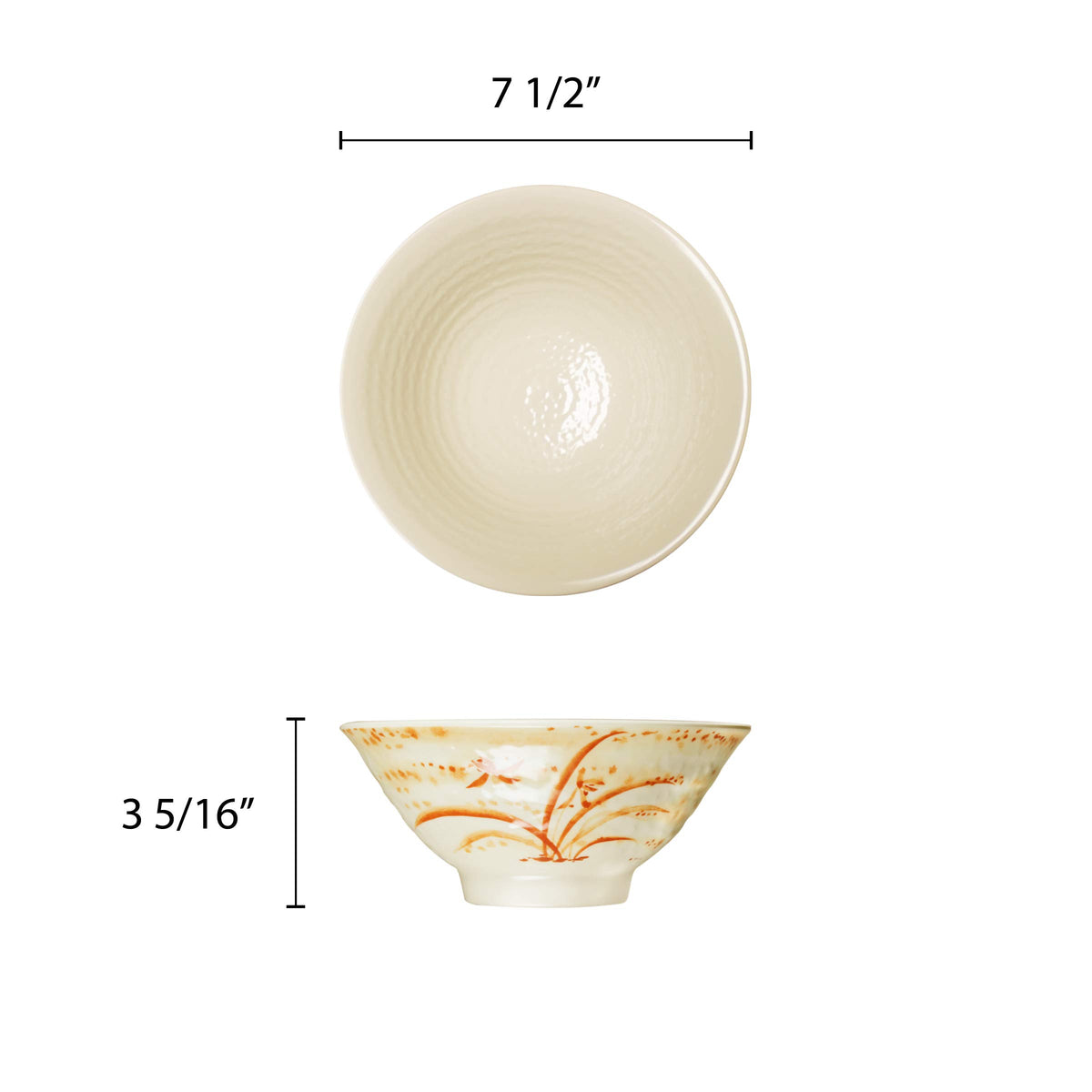 Gold orchid melamine dinnerware collection 32 oz by Thunder Group – 32.0 ounces, Melamine, Beidge, Model 849851018303