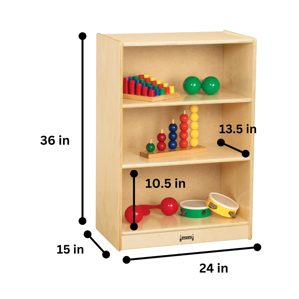 Small Single Storage Unit by Jonti-Craft – 24" W x 15" D x 35.5" H, Birch Plywood, Black, Model 0450JC