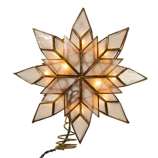 Kurt S. Adler Capiz Star Tree Topper, 10 Clear Lights, 9 Inch