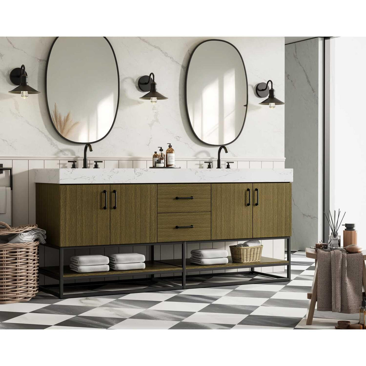 Caroline Bathroom Vanity Chestnut Brown by Lighting Design – Wood, Chestnut Brown, Model VF29272DMCB