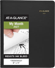 AT-A-GLANCE 2027 Planner, Monthly, 15-Month Jan-Mar, 9" x 11", Unruled Daily Blocks, Black (702600527)