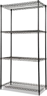 Alera ALESW503618BL NSF Certified Industrial 36 in. x 18 in. x 72 in. 4-Shelf Wire Shelving Kit - Black
