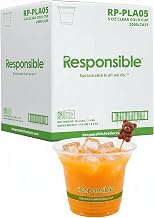 Responsible Products Clear Cold Cup, Certified Compostable and Made from 100% American Biobased Materials, No-PFAS Added & BPA-Free (5 oz Cups (2000 Count))