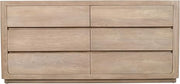 Moti Argyle 6-Drawer Dresser in Modern Light Ash Ivory Finish on Reclaimed Solid Wood