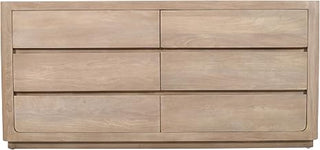 Moti Argyle 6-Drawer Dresser in Modern Light Ash Ivory Finish on Reclaimed Solid Wood