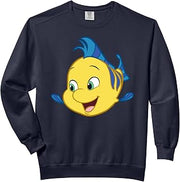 Disney Junior's Ariel Flounder Big Image Comfort Colors Adult Sweatshirt