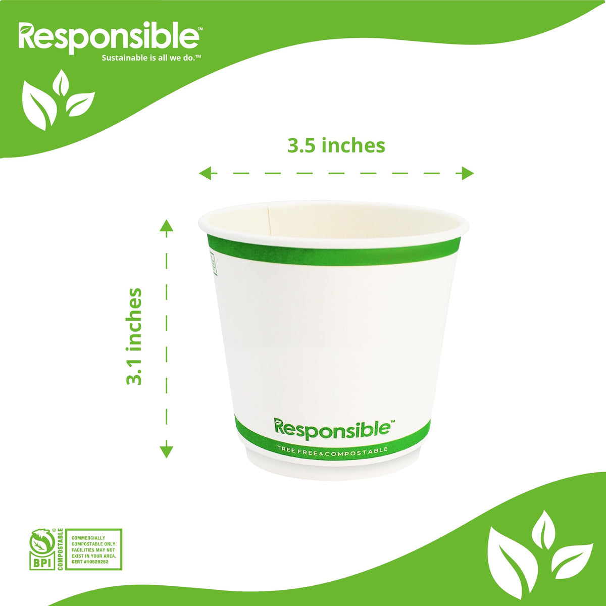 Responsible Products White / 25 / 8 oz (25 Count) Cups