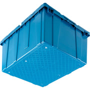 Plastic Distribution Container With Hinged Lid by Global Industrial – 24"L x 21"W x 12.5"H, 2.4 cubic_feet, Plastic, Blue, Model DC2420-12BLUE