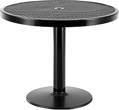Global Industrial 36" Round Outdoor Cafe Table with Pedestal Base, 29" H, Black